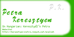petra keresztyen business card